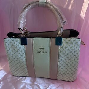 Hongshijia Cream and Tan Women's Satchel